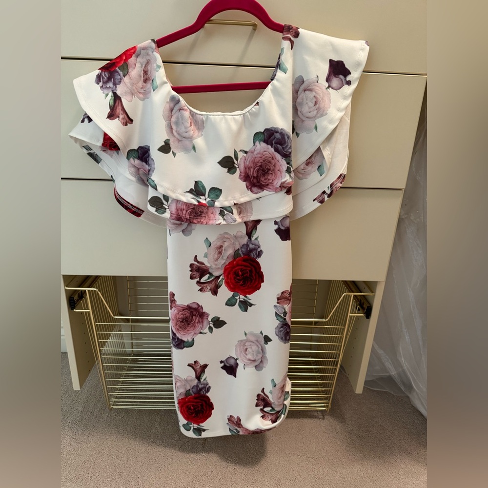 Midi Floral Dress, Size 4